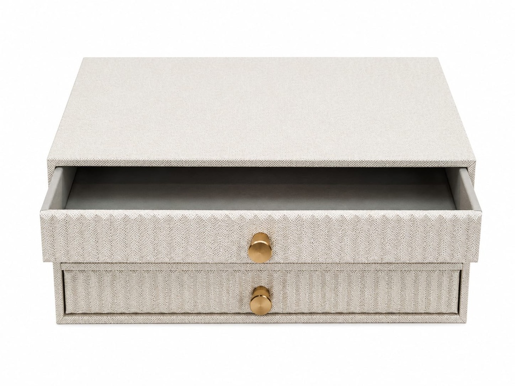 Beige 3 Tier Jewelry Box  