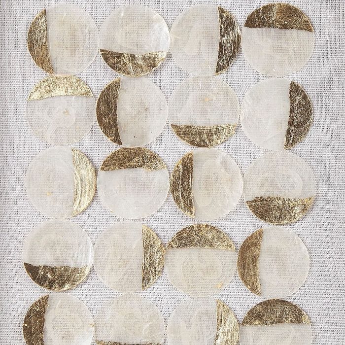 Madison Park -White & Gold Circles Wall Art 