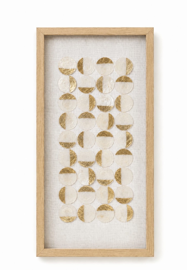 Madison Park -White & Gold Circles Wall Art 