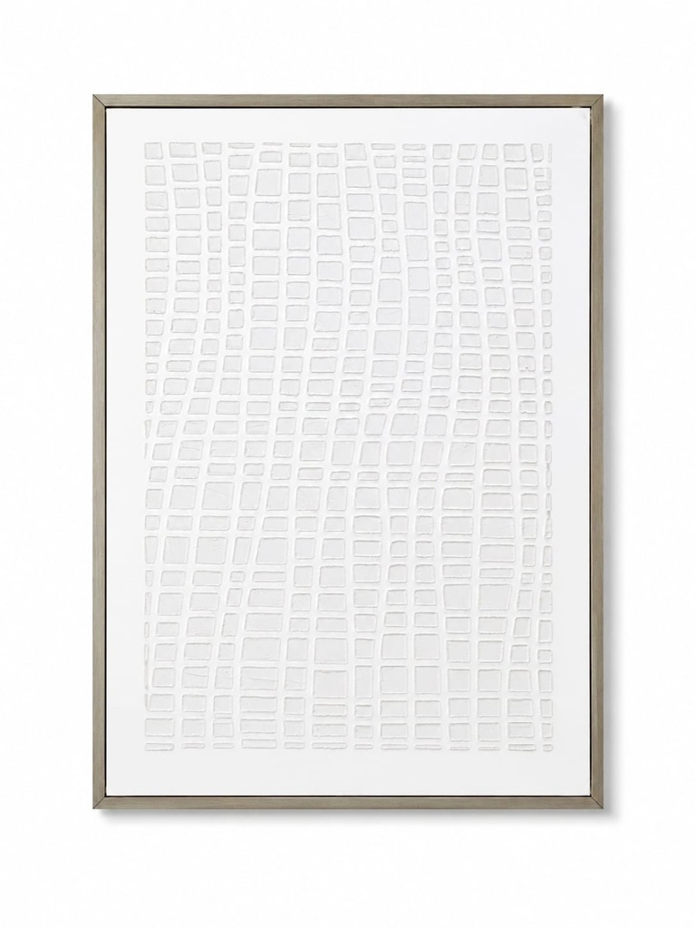 White and Silver Small Squares Wallart 