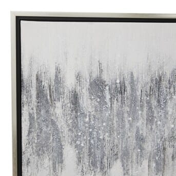 White & Silver Canvas Abstract Wall Art 