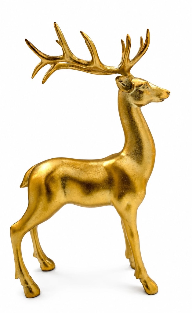   LARGE GOLD DEER LOOKING AHEAD