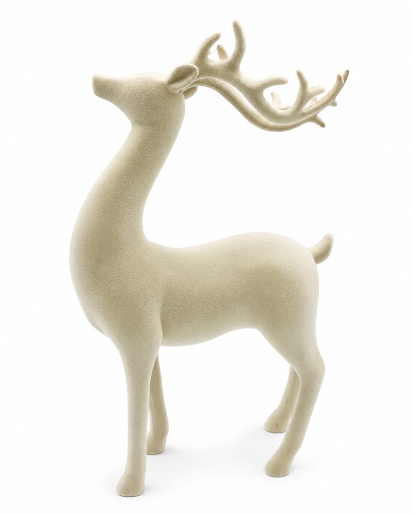 11.25" Flocked Decorative Standing Deer