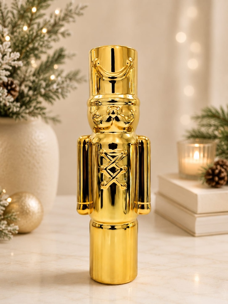 9.5" Gold Ceramic Soldier 