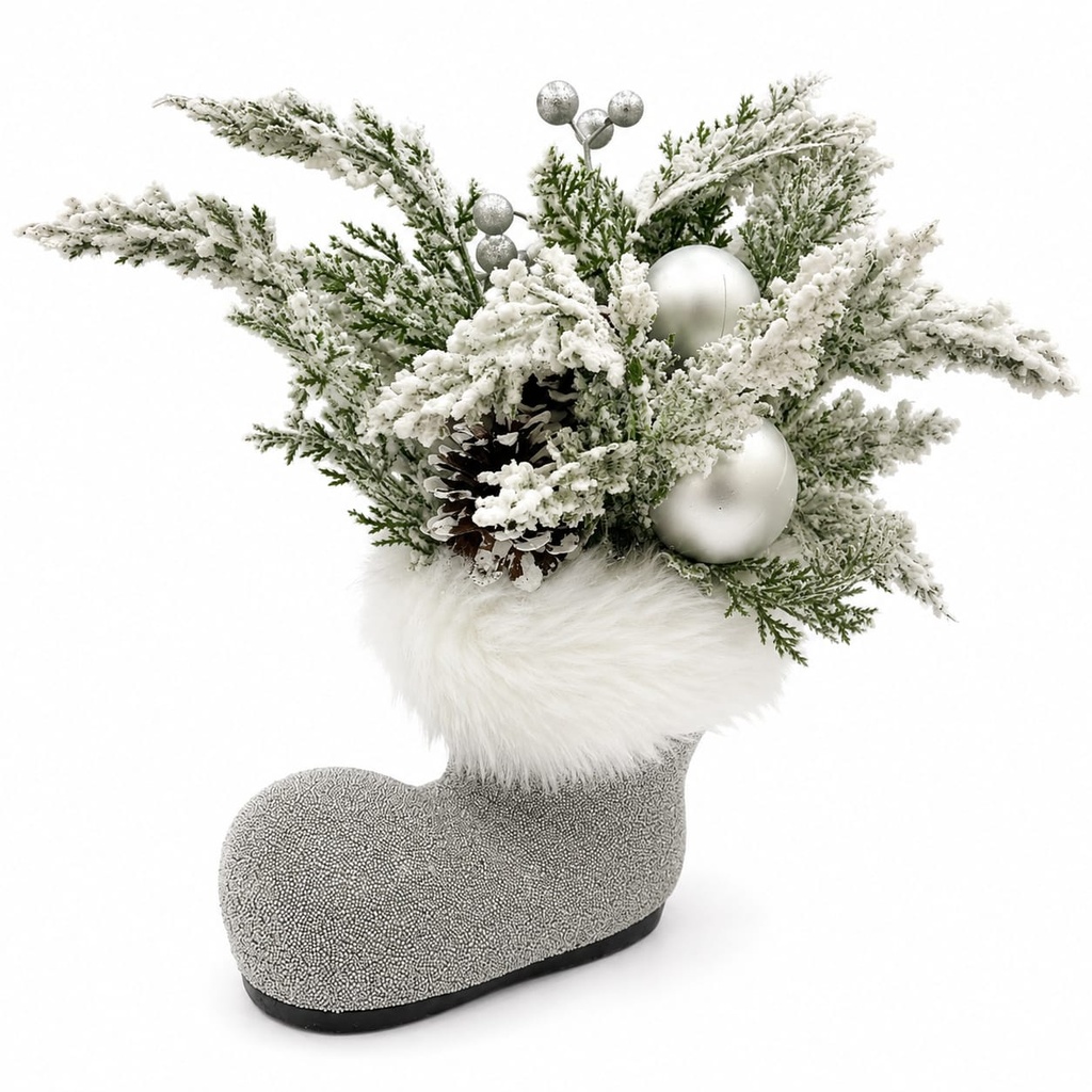 BOOT WITH CHRISTMAS GREENERY