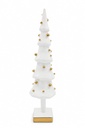 12" White Ceramic Christmas Tree W/ Gold Dots  
