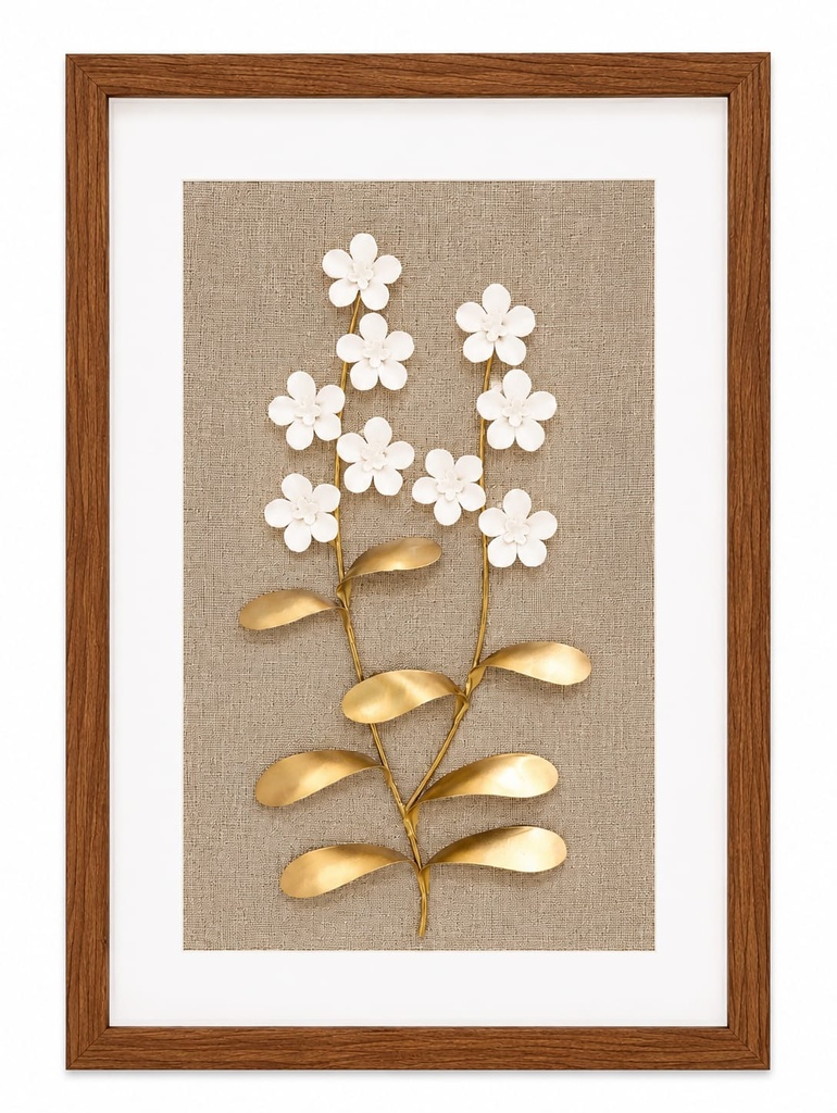 White and Crystal 3D Floral Wallart 