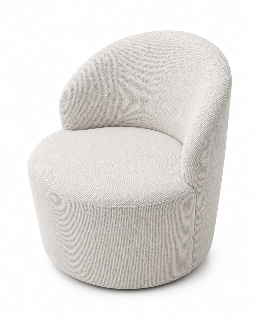 Rachel Zoe Barrel Swivel White & Brown Patterned Chair  
