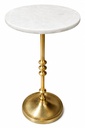 Round Marble Gold Base Side Table  