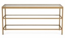 3 Shelves Alexis Glass & Gold Console Table 