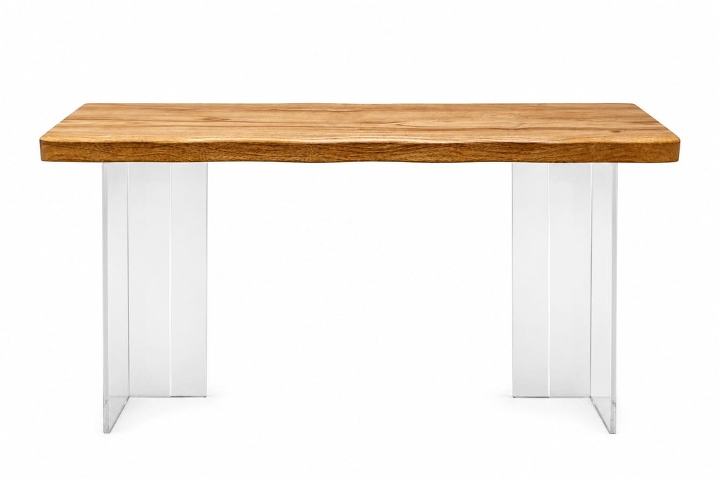 47.24'' Modern Acrylic Console Table-Brown Top 