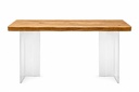 47.24'' Modern Acrylic Console Table-Brown Top 