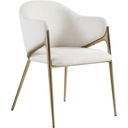 Cream Velvet Dining Chair W/ Gold Legs 