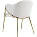 Cream Velvet Dining Chair W/ Gold Legs 