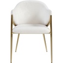 Cream Velvet Dining Chair W/ Gold Legs 