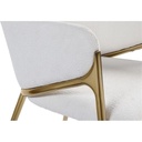 Cream Velvet Dining Chair W/ Gold Legs 