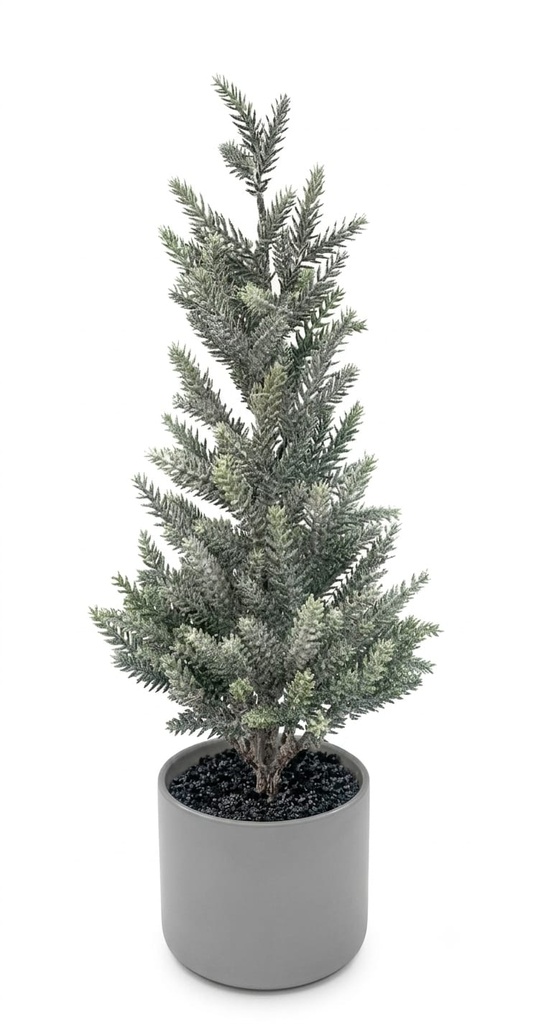 USB LED Lighted Christmas Tree In White Planter-Small