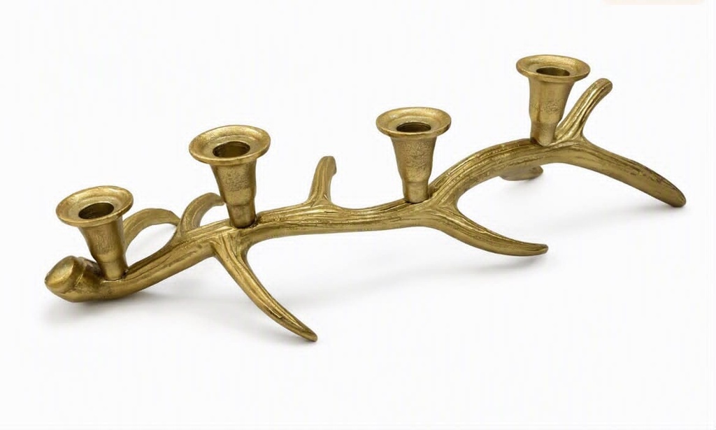 GOLD ANTLER CANDLE HOLDER