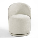 LIGHT SAND CHENILLE SWIVEL BARREL CHAIR 