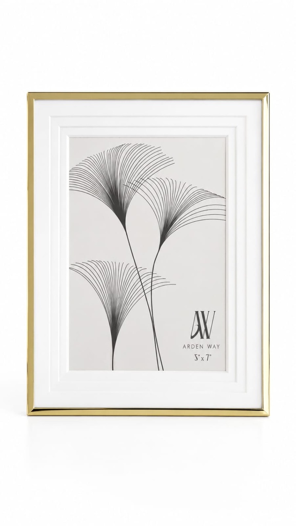 5" x 7" Arden Way Gold & White Inlay Picture Frame 