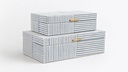 Blue & White Striped Woven Box -LG