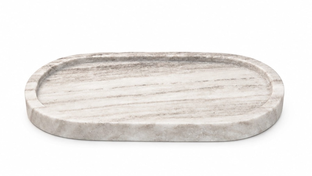 Unique Beige Oval Vanity Marble Tray 