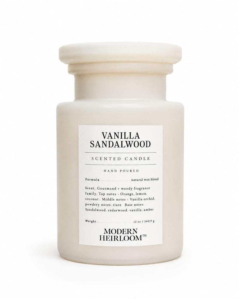 Vanilla Sandalwood Modern Heirloom Candle