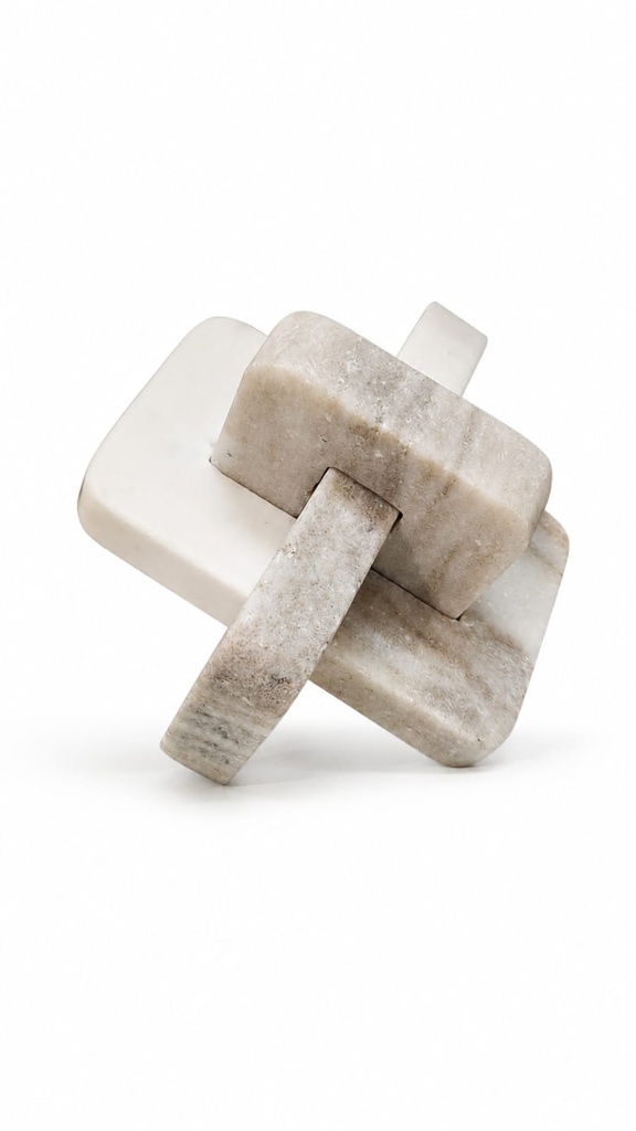 White & Tan Onyx Marble Knot 