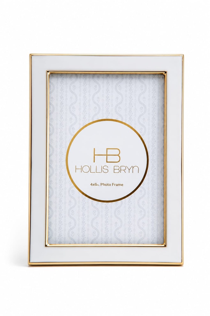 4" x 6" Hollis Bryn Gold & White Rectangular Picture Frame 