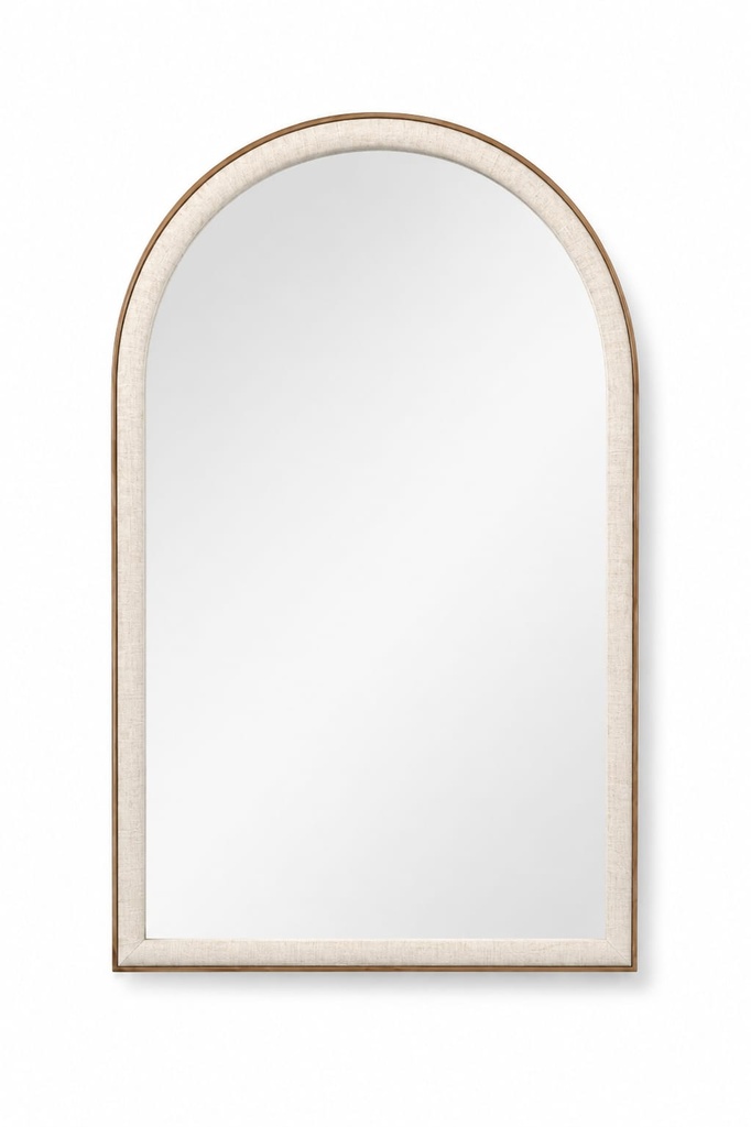 26 x 38 Gold & Textured Ivory Arch Mirror 