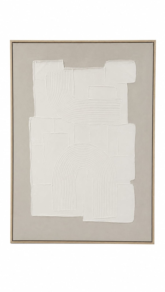 White Hand Painted Abstract with Grey Background 