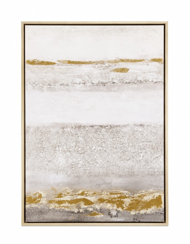 29.5" x 39.5" Grey & Gold Abstract Scenery Wall Art   