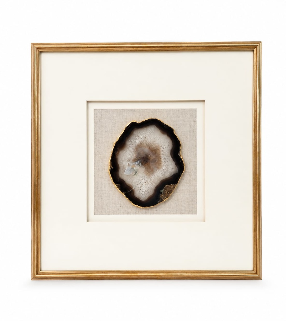 Gold Frame Large Agate Stone Wallart