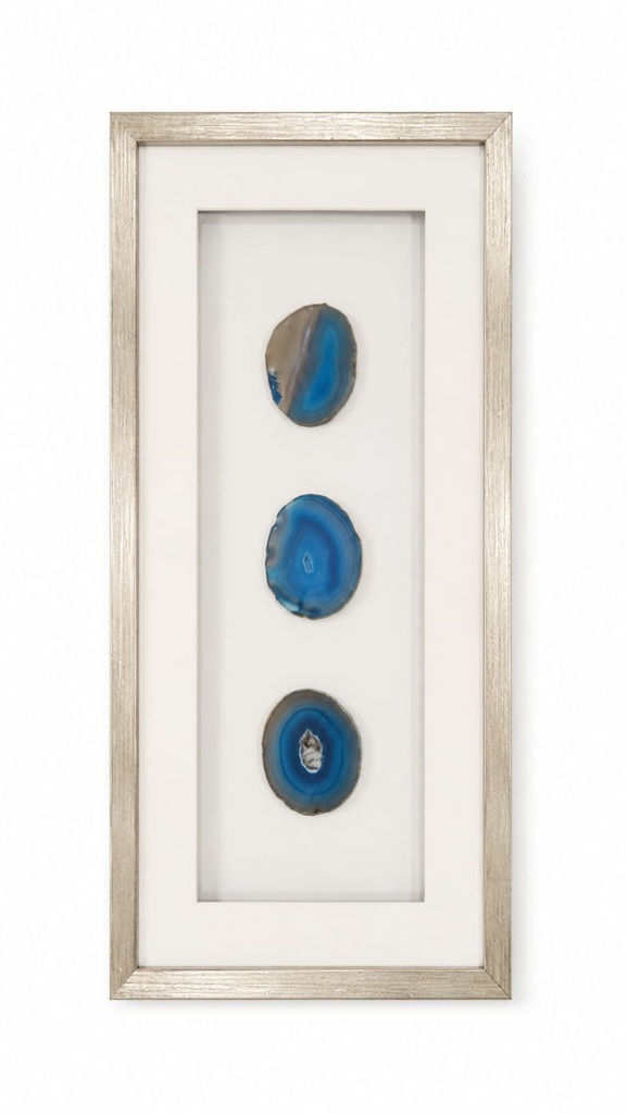 BLUE 3PC AGATE WALL ART