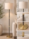 Gold & Patterned Base Floor Lamp 