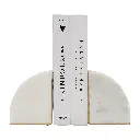 5" WHITE MARBLE PIE BOOKEND
