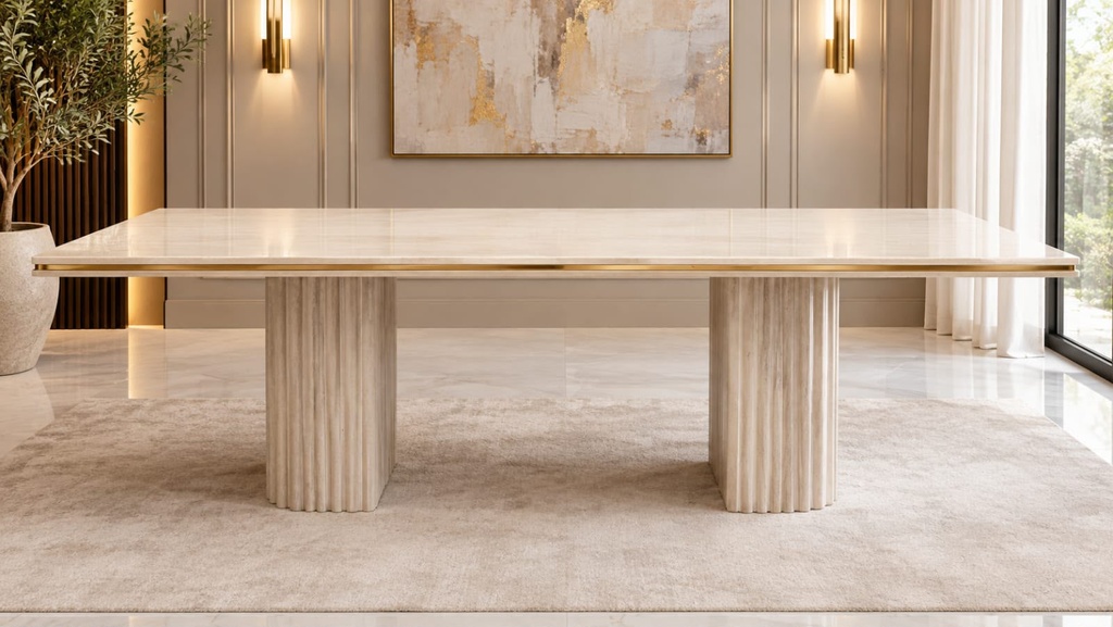 VELOURA FLUTED DINING TABLE - 8 SEATER