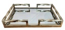 Gold-Handled Mirrored  Rectangular Tray (SM) 