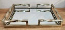 Gold-Handled Mirrored  Rectangular Tray (SM) 