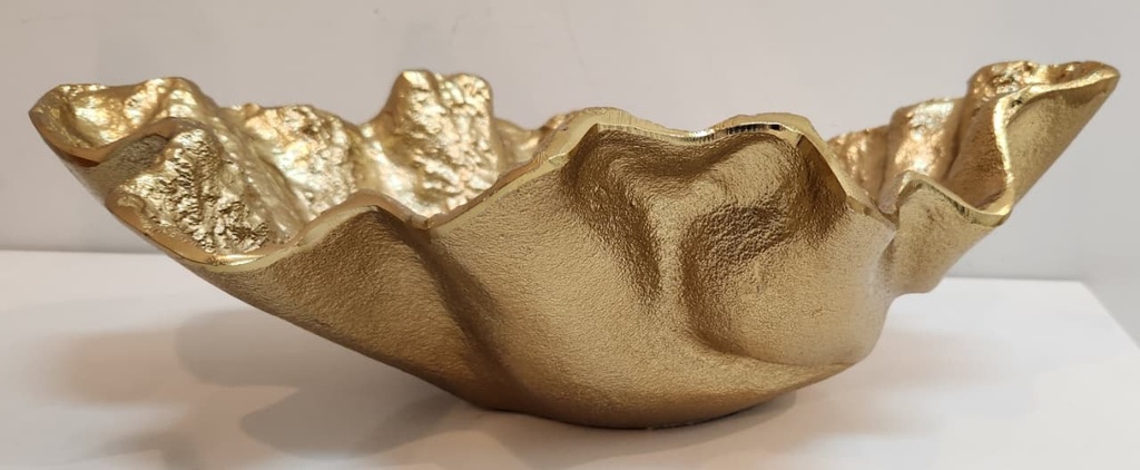 GOLD RUFFLE CERAMIC BOWL  