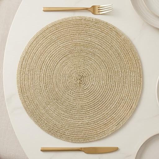 Polyester Round Placemat -Gold