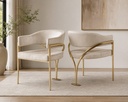 Gold Velvet Stone Dining Chair