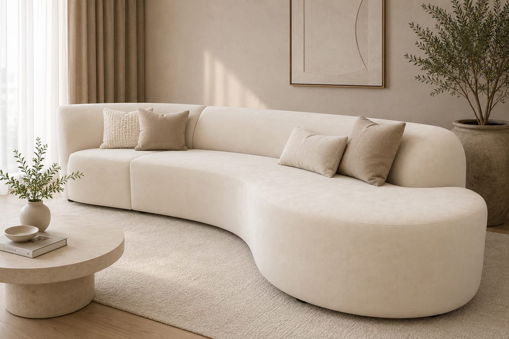 CURVED TOUCH BEIGE SOFA