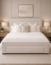 DL KING TWO TONED BED WITH PIPING DETAILS 