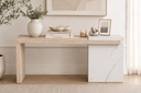 MARBLE & NATURAL WOOD CONSOLE 