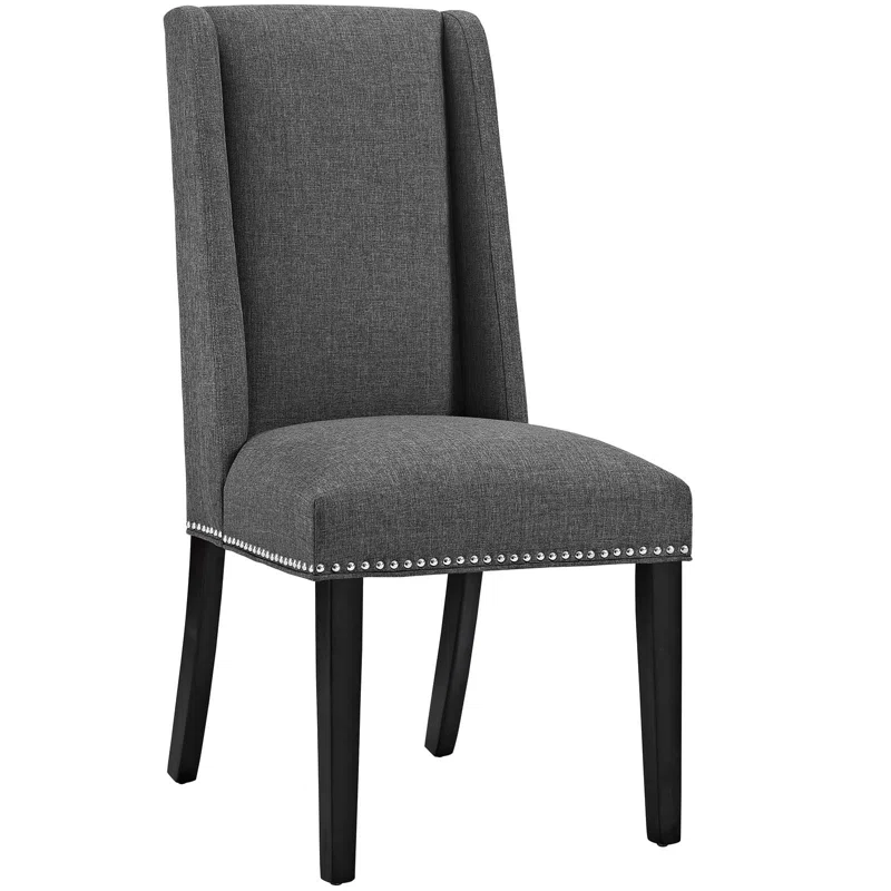 Baron Fabric Gray Studded Dining Chair 