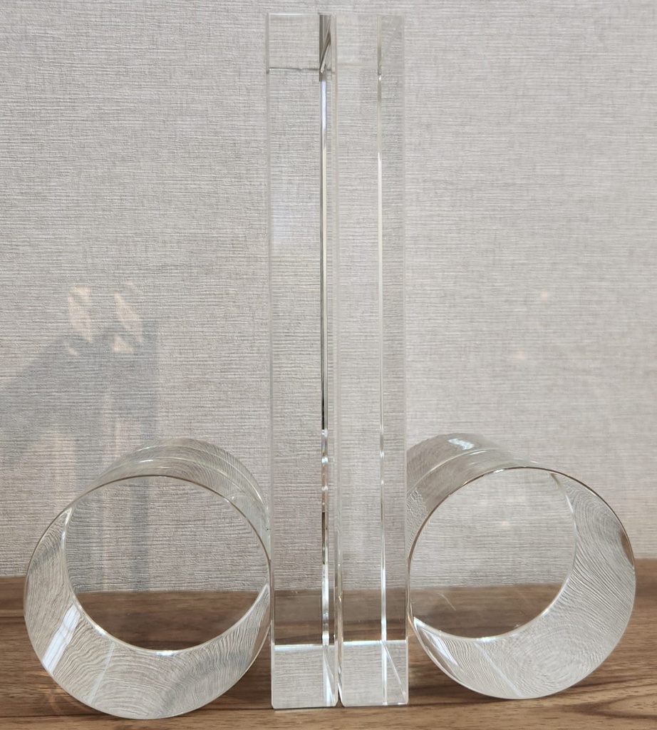 8" Rolled Crystal Bookend