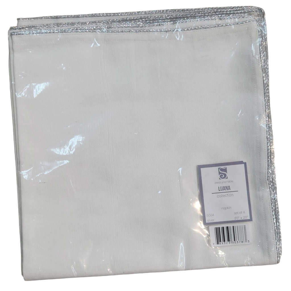 Tekamah Cotton Square Napkins -Silver(Set of 4)