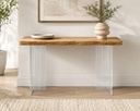 47.24'' Modern Acrylic Console Table-Brown Top 