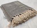DLL Hand Woven Throw Blanket-Black and Ivory 